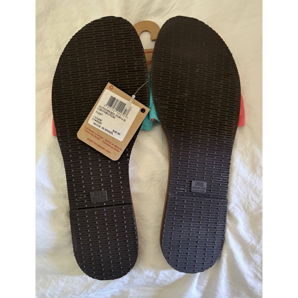 Havaianas Rust & Azure St. Tropez Women’s Flip-Flop Sandal Size 11/12 NWT - Picture 4 of 6